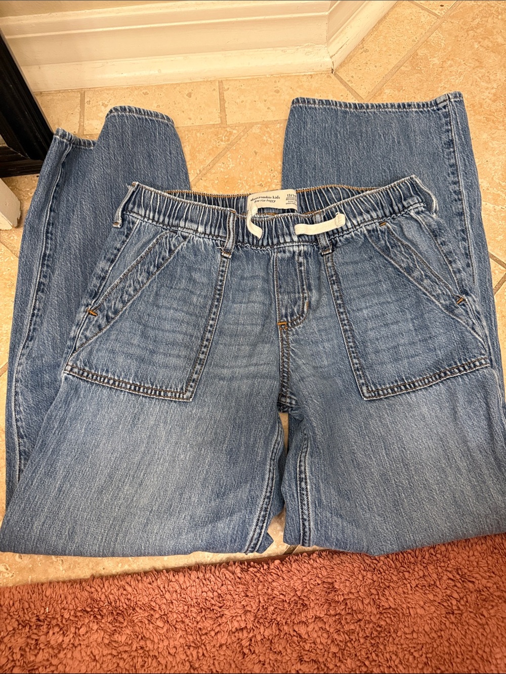 Abercrombie kids wide leg low rise pull on jeans